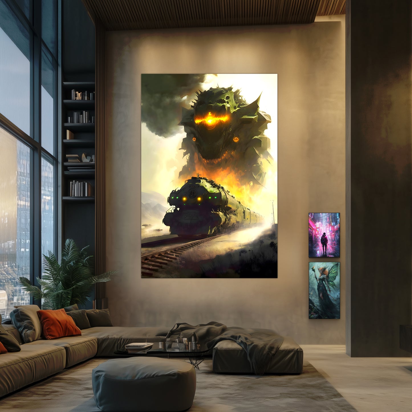Fantasy Train Poster – Viridian Wyrmhauler | Awe-Inspiring Wall Art for Sci-Fi & Fantasy Train Enthusiasts | Unique and Exclusive Artwork