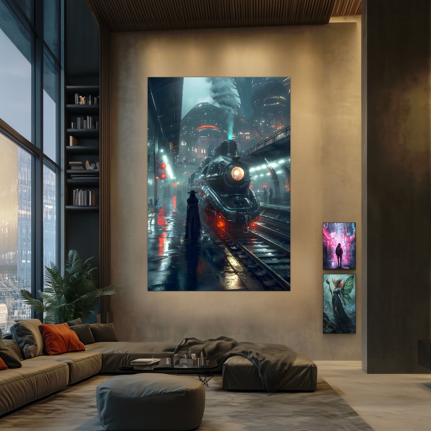 Dystopia Train Poster – Solarwind Express | Awe-Inspiring Wall Art for Sci-Fi & Fantasy Train Enthusiasts | Unique and Exclusive Artwork