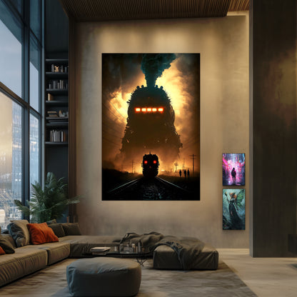 Post-Apocalyptic Train Poster – The Endbringer | Awe-Inspiring Wall Art for Sci-Fi & Fantasy Train Enthusiasts | Unique and Exclusive Artwork