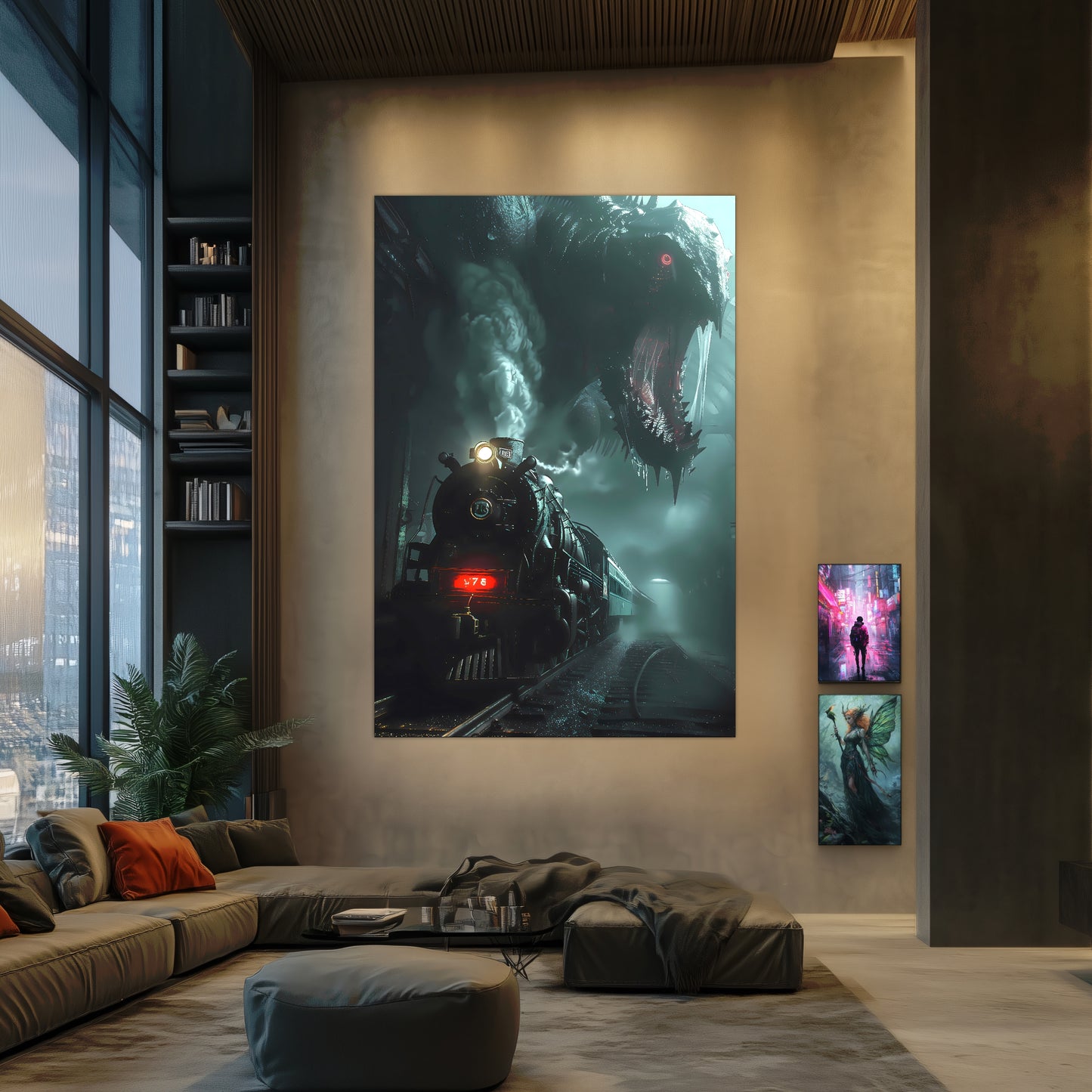 Fantasy Train Poster – Dragonbane Express | Awe-Inspiring Wall Art for Sci-Fi & Fantasy Train Enthusiasts | Unique and Exclusive Artwork