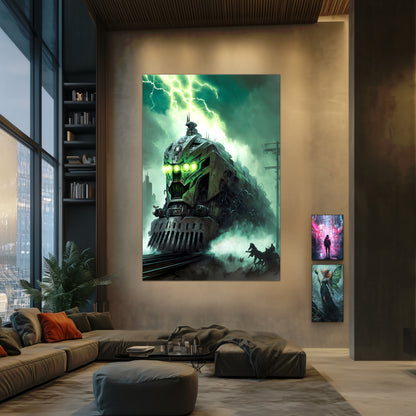 Zombie Train Poster – Hellforge Executor | Awe-Inspiring Wall Art for Sci-Fi & Fantasy Train Enthusiasts | Unique and Exclusive Artwork