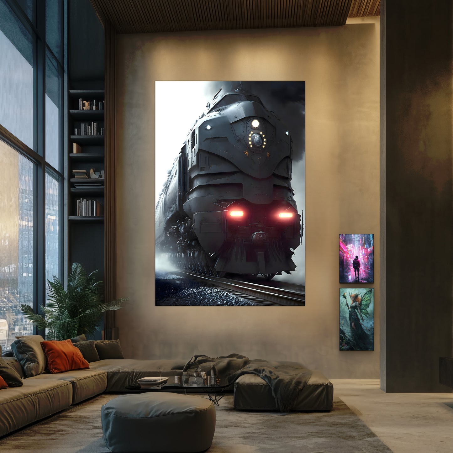 Dystopia Train Poster – Grimbringer Thunderclad | Awe-Inspiring Wall Art for Sci-Fi & Fantasy Train Enthusiasts | Unique and Exclusive Artwork