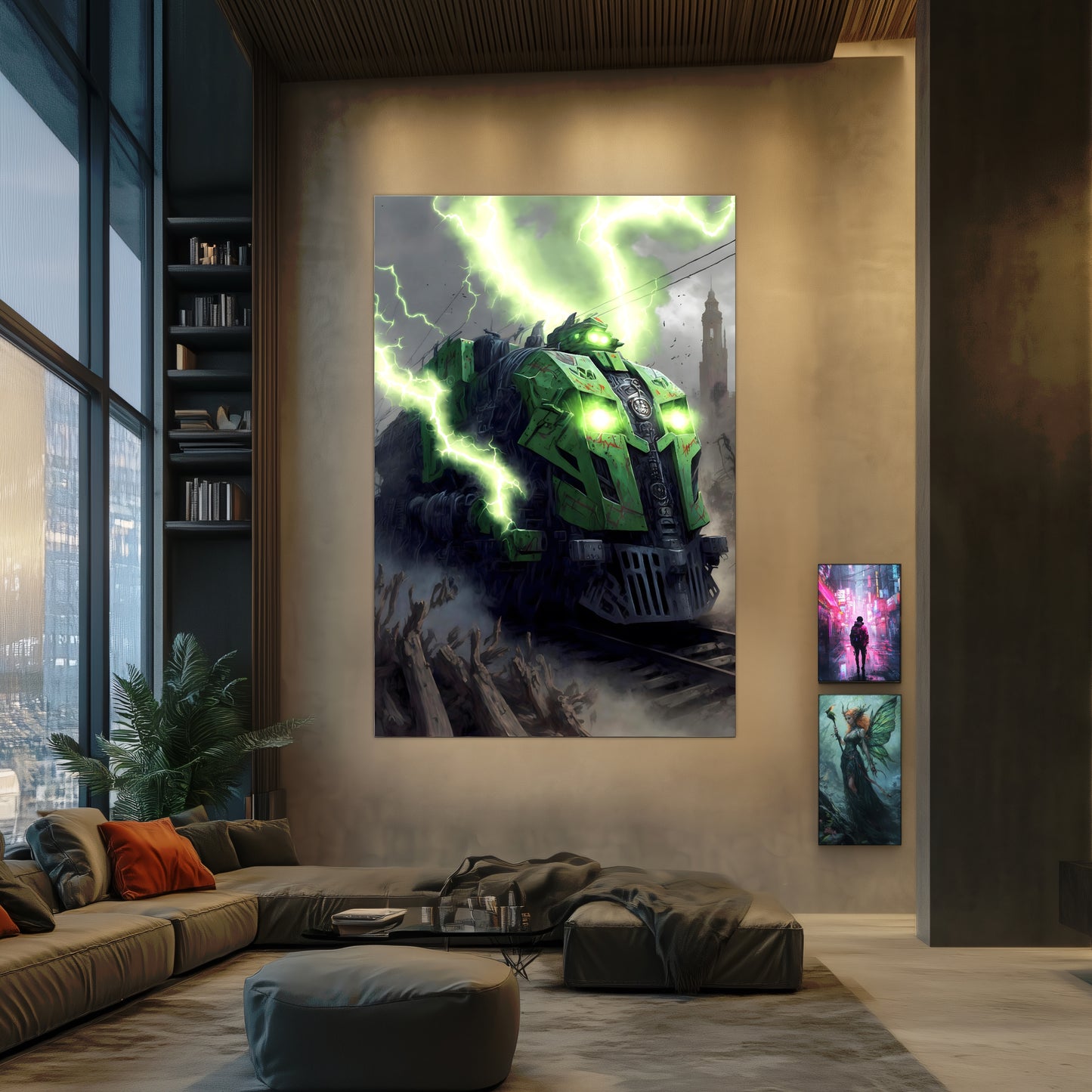 Zombie Train Poster – Shadowbane Revenant | Awe-Inspiring Wall Art for Sci-Fi & Fantasy Train Enthusiasts | Unique and Exclusive Artwork