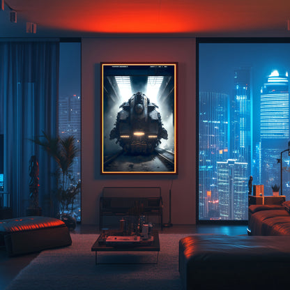Diesel Train Poster – Aeternum Custos | Awe-Inspiring Wall Art for Sci-Fi & Fantasy Train Enthusiasts | Unique and Exclusive Artwork