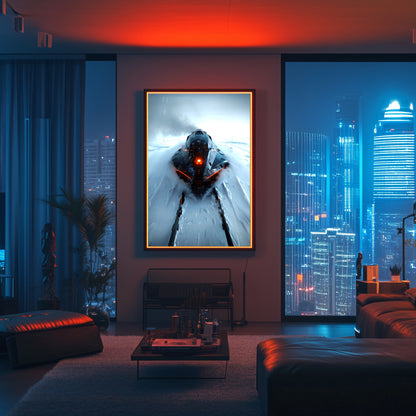 Cyberpunk Train Poster – The Demon's Dagger | Awe-Inspiring Wall Art for Sci-Fi & Fantasy Train Enthusiasts | Unique and Exclusive Artwork