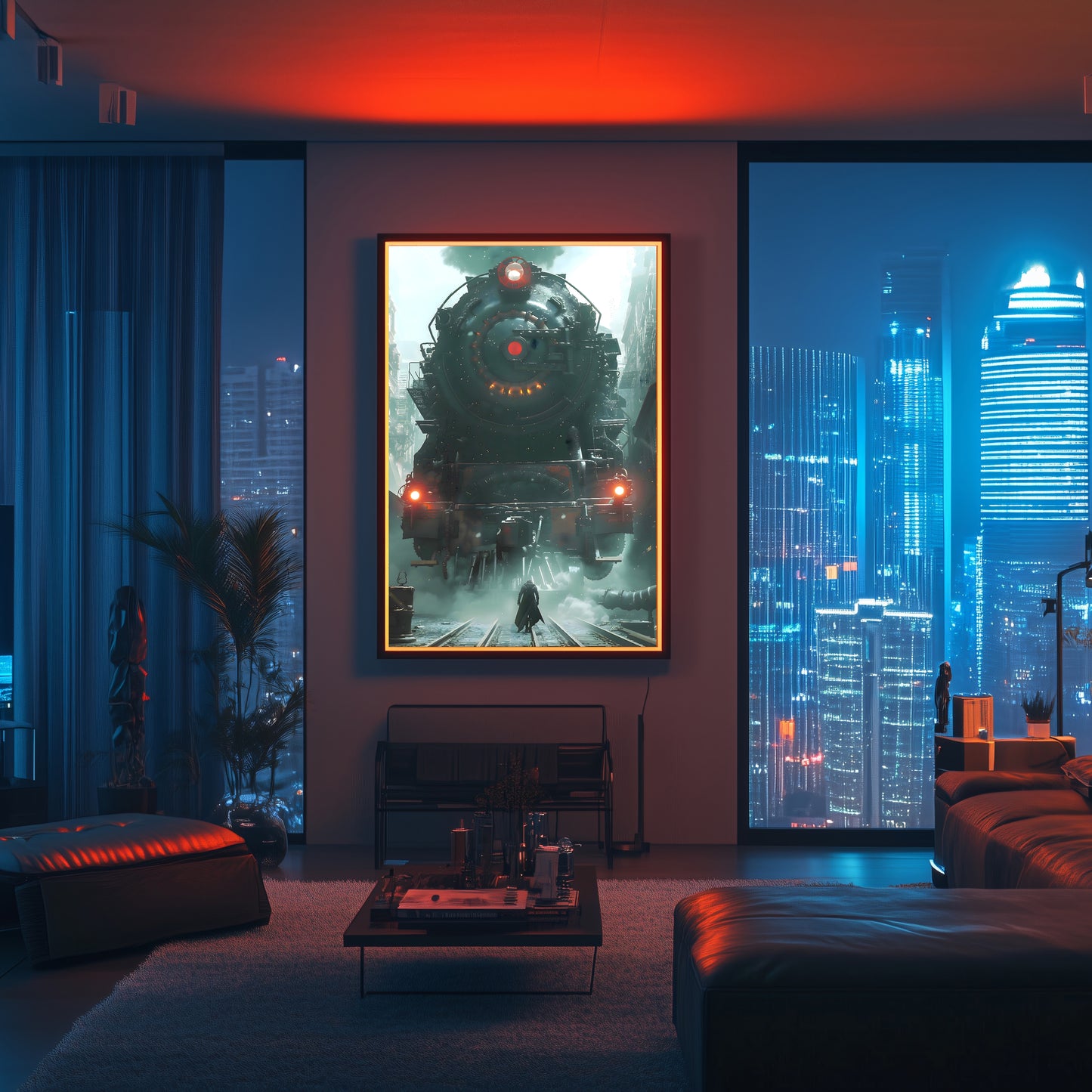 Dystopia Train Poster – Iron Predator | Awe-Inspiring Wall Art for Sci-Fi & Fantasy Train Enthusiasts | Unique and Exclusive Artwork