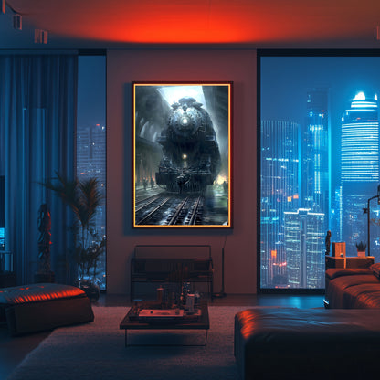 Dystopia Train Poster – SPX 4449 | Awe-Inspiring Wall Art for Sci-Fi & Fantasy Train Enthusiasts | Unique and Exclusive Artwork