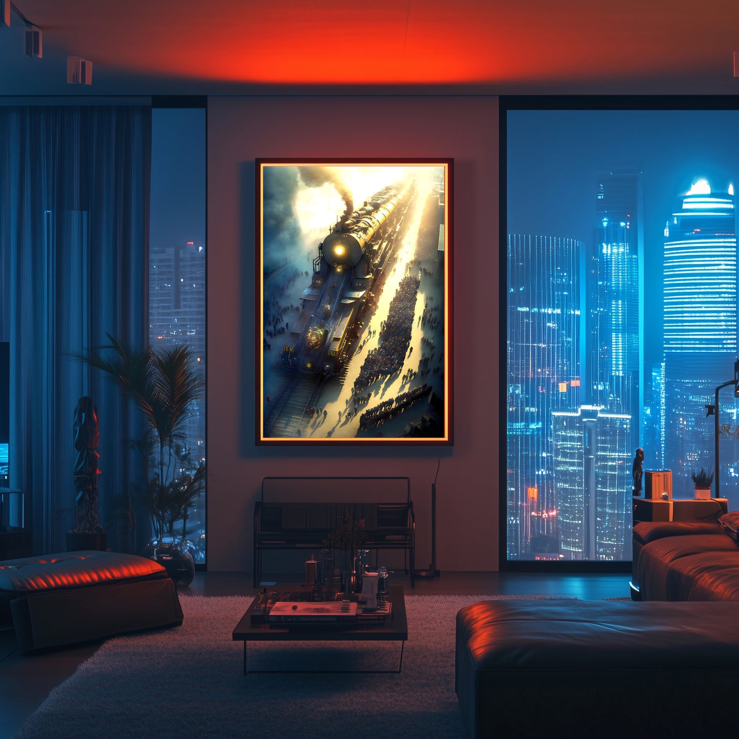 Steampunk Train Poster – Behemoth Boy | Awe-Inspiring Wall Art for Sci-Fi & Fantasy Train Enthusiasts | Unique and Exclusive Artwork
