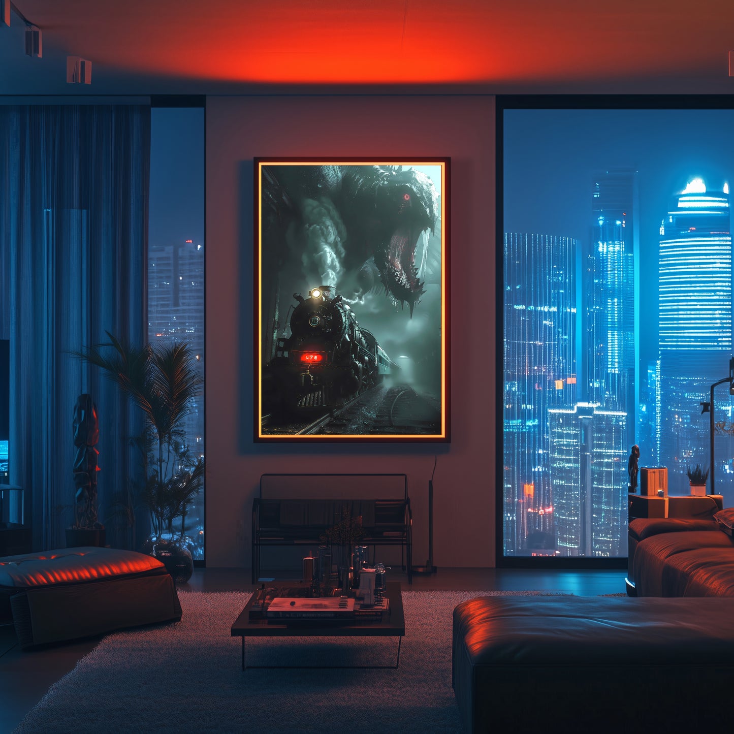 Fantasy Train Poster – Dragonbane Express | Awe-Inspiring Wall Art for Sci-Fi & Fantasy Train Enthusiasts | Unique and Exclusive Artwork