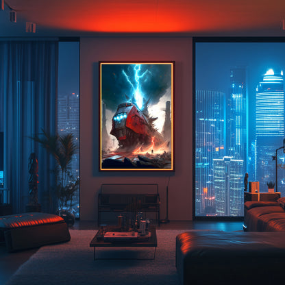 Wasteland Train Poster – Abaddon’s Wrath | Awe-Inspiring Wall Art for Sci-Fi & Fantasy Train Enthusiasts | Unique and Exclusive Artwork