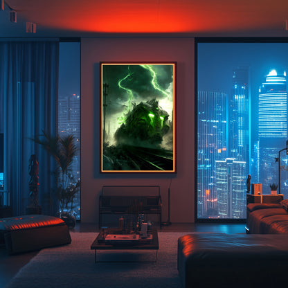 Zombie Train Poster – Wraithstorm Oppressor | Awe-Inspiring Wall Art for Sci-Fi & Fantasy Train Enthusiasts | Unique and Exclusive Artwork