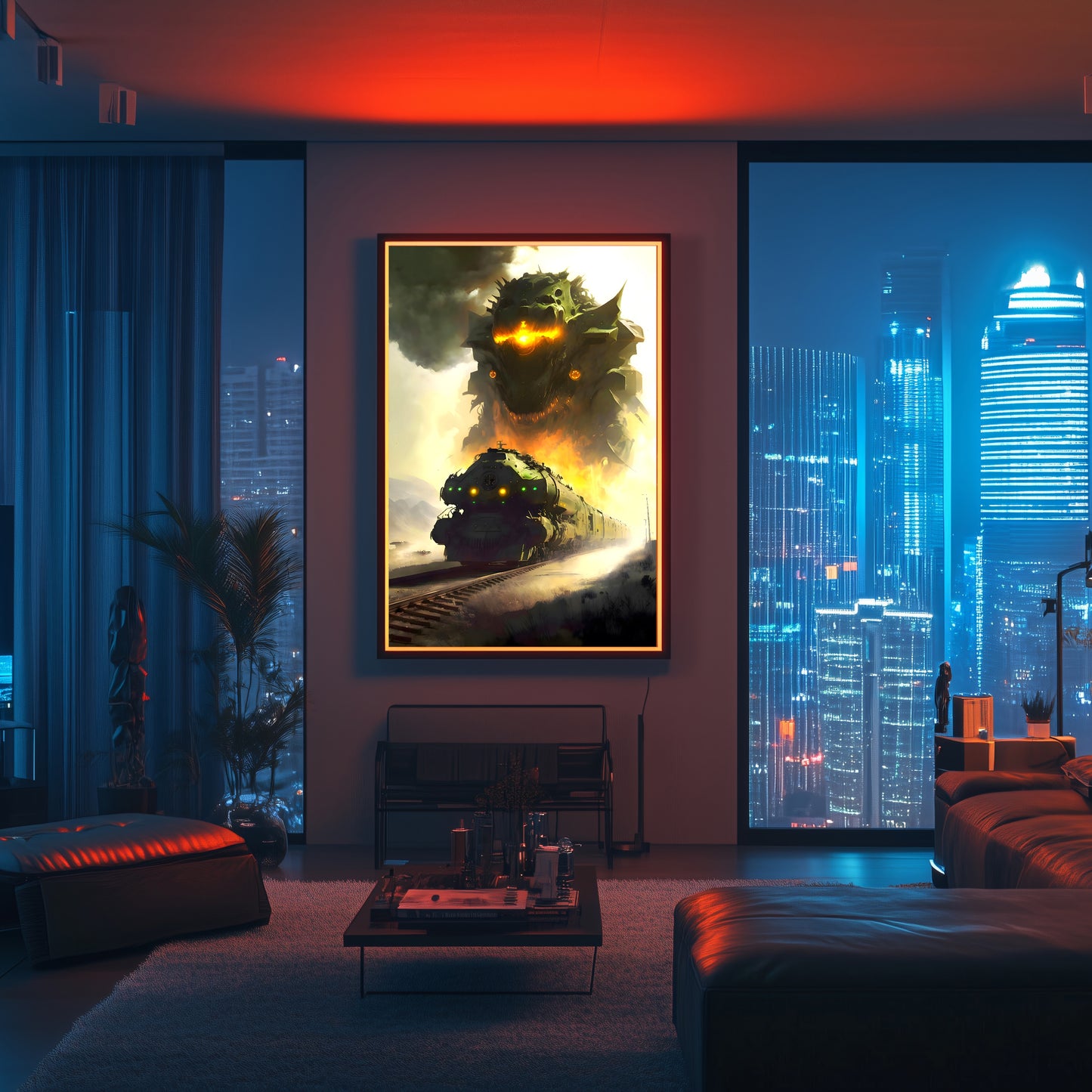 Fantasy Train Poster – Viridian Wyrmhauler | Awe-Inspiring Wall Art for Sci-Fi & Fantasy Train Enthusiasts | Unique and Exclusive Artwork
