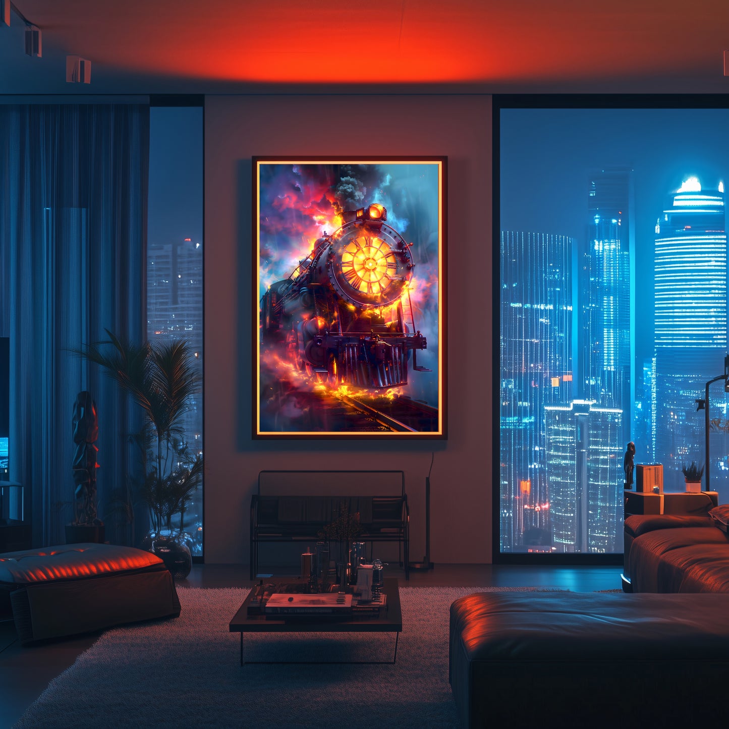 Steampunk Train Poster – Eternal Engine | Awe-Inspiring Wall Art for Sci-Fi & Fantasy Train Enthusiasts | Unique and Exclusive Artwork