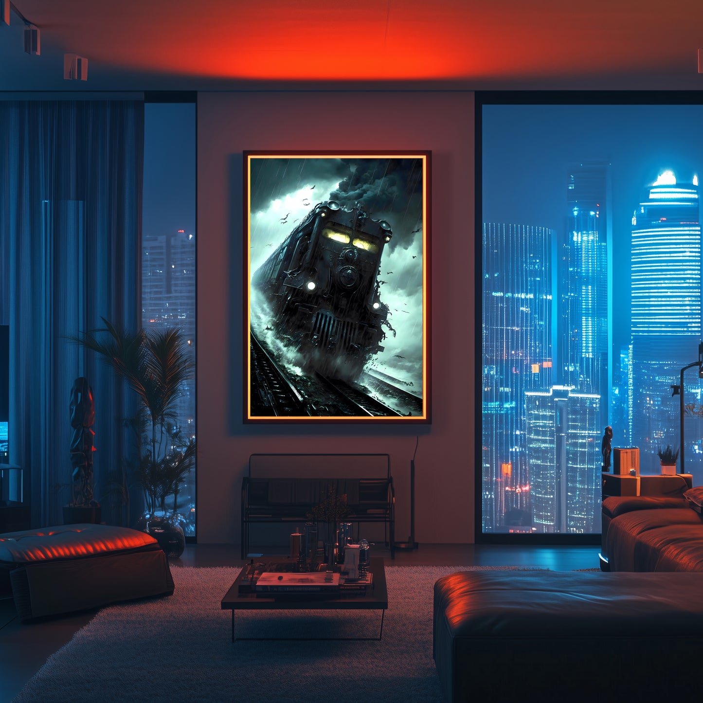 Zombie Train Poster – The Grim Hauler | Awe-Inspiring Wall Art for Sci-Fi & Fantasy Train Enthusiasts | Unique and Exclusive Artwork