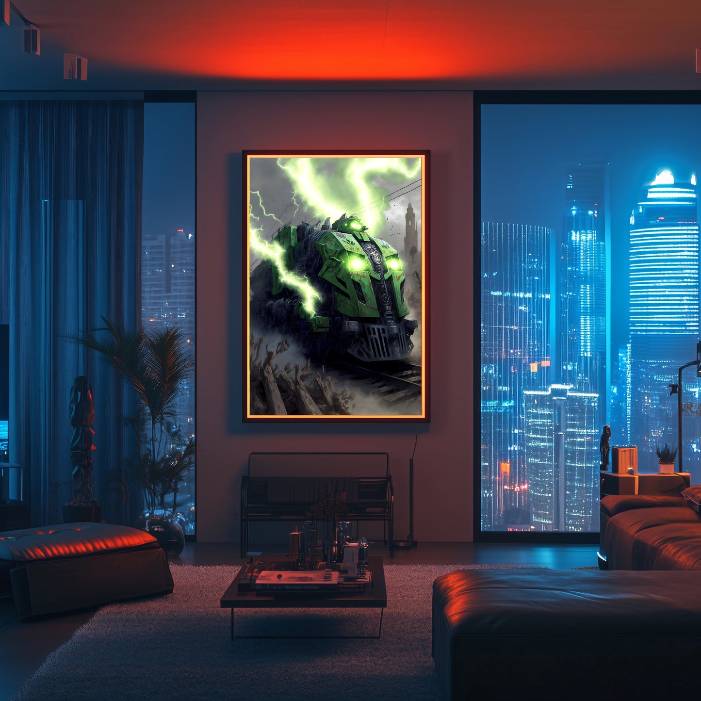 Zombie Train Poster – Shadowbane Revenant | Awe-Inspiring Wall Art for Sci-Fi & Fantasy Train Enthusiasts | Unique and Exclusive Artwork