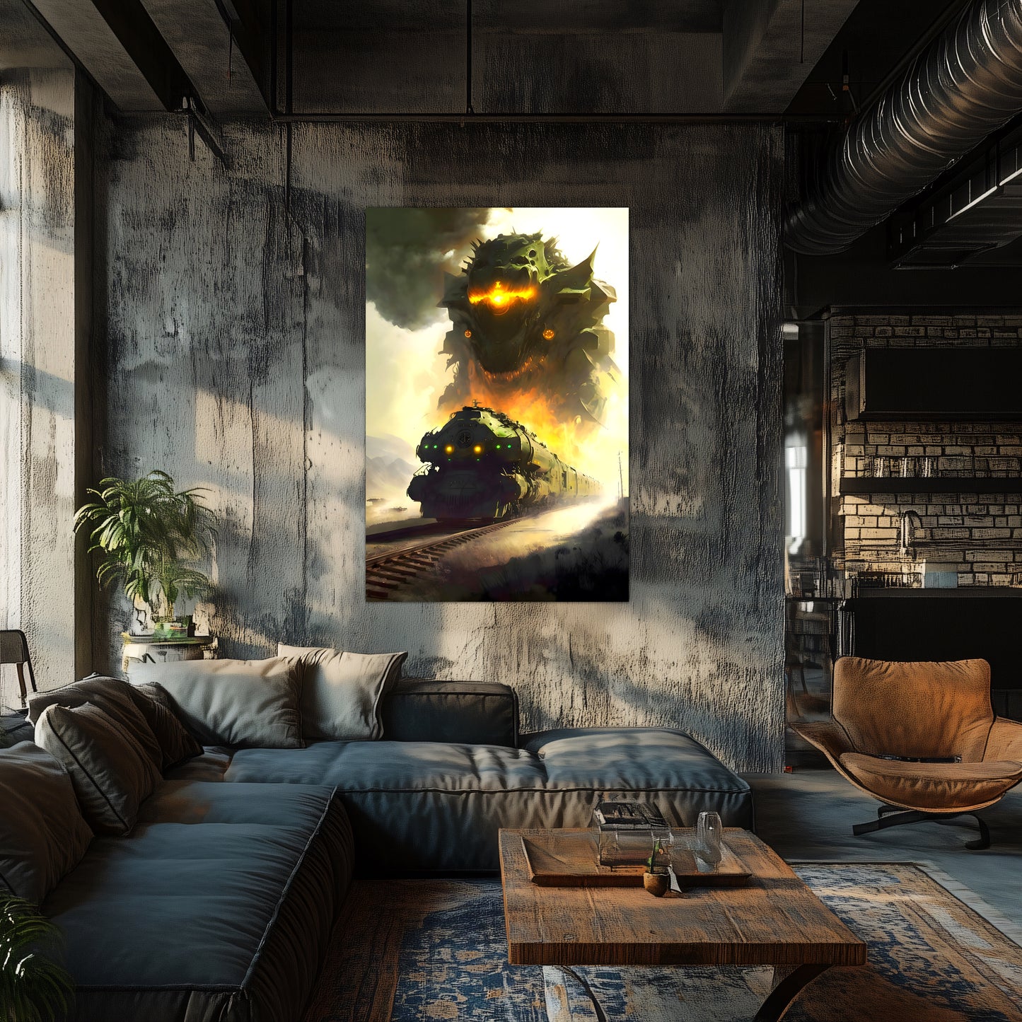 Fantasy Train Poster – Viridian Wyrmhauler | Awe-Inspiring Wall Art for Sci-Fi & Fantasy Train Enthusiasts | Unique and Exclusive Artwork