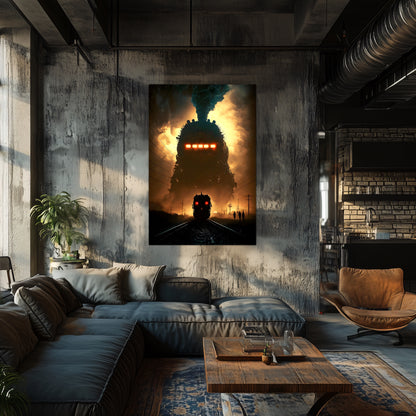Post-Apocalyptic Train Poster – The Endbringer | Awe-Inspiring Wall Art for Sci-Fi & Fantasy Train Enthusiasts | Unique and Exclusive Artwork