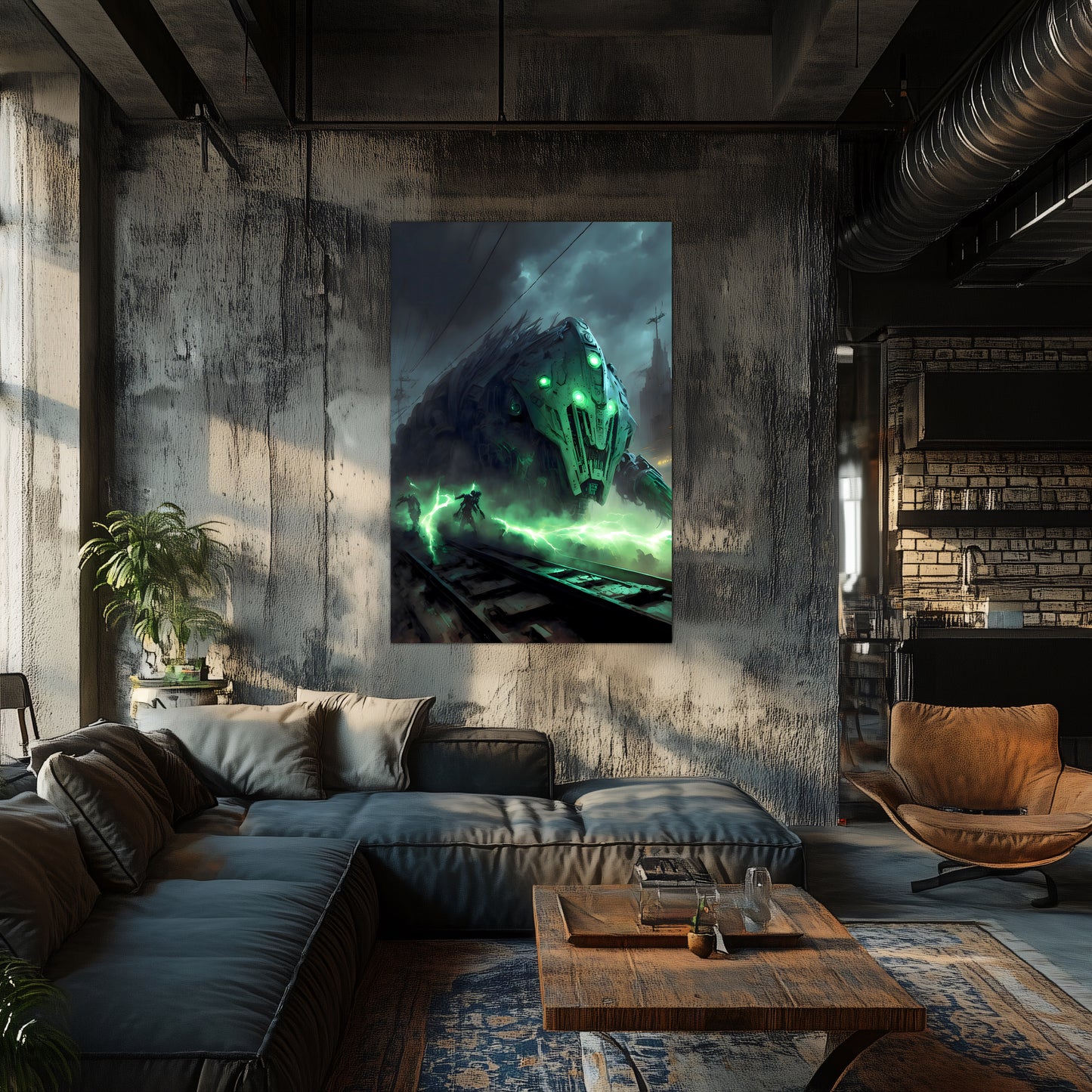 Zombie Train Poster – Darkclad Adjudicator | Awe-Inspiring Wall Art for Sci-Fi & Fantasy Train Enthusiasts | Unique and Exclusive Artwork