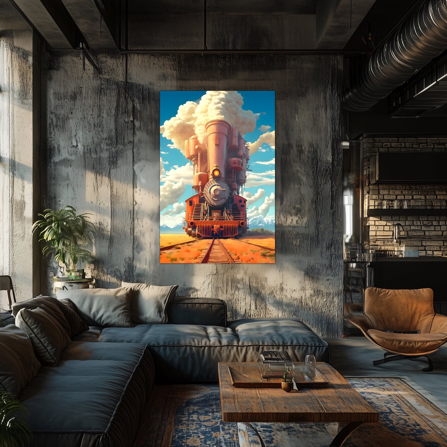 Steampunk Train Poster – Buffalo | Awe-Inspiring Wall Art for Sci-Fi & Fantasy Train Enthusiasts | Unique and Exclusive Artwork