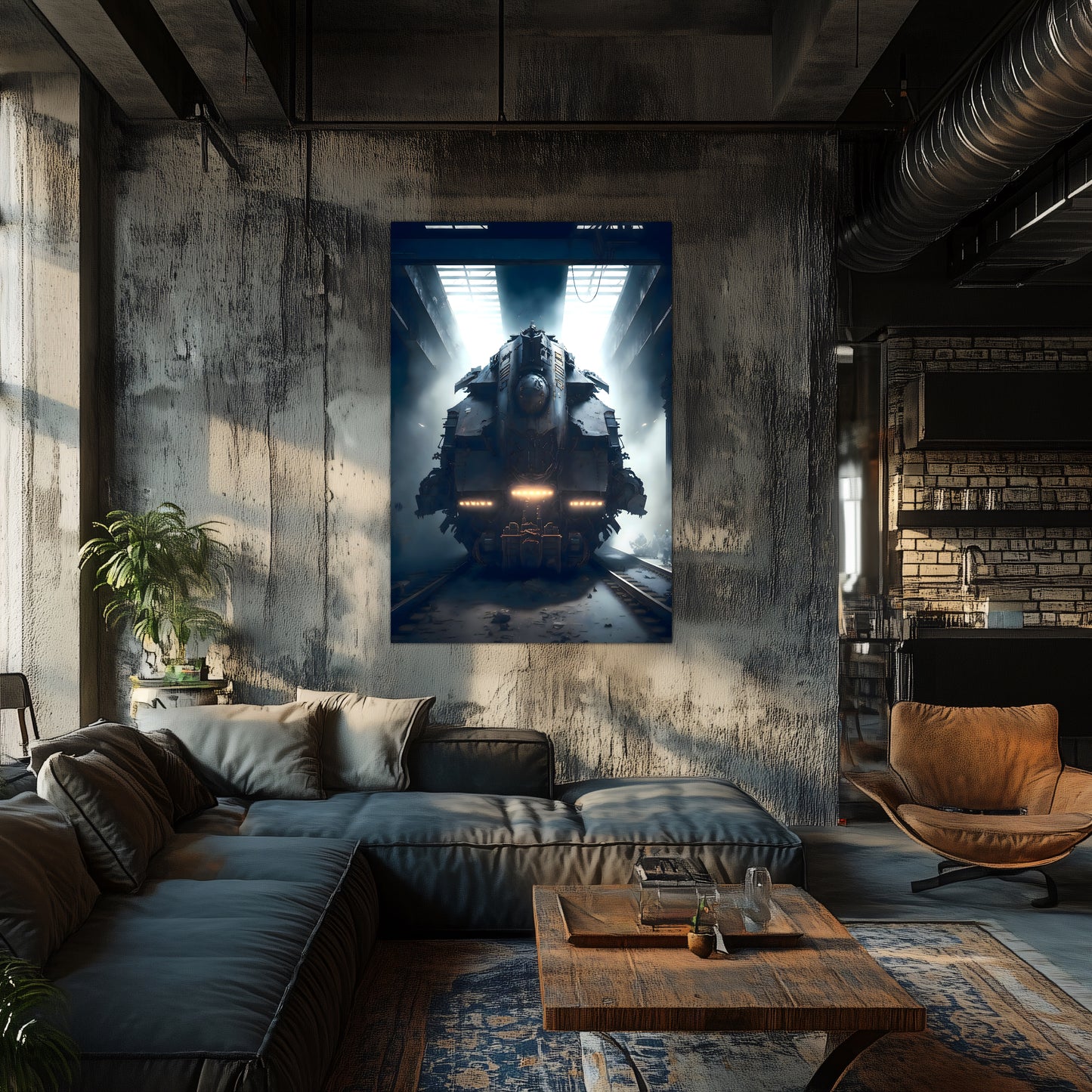 Diesel Train Poster – Aeternum Custos | Awe-Inspiring Wall Art for Sci-Fi & Fantasy Train Enthusiasts | Unique and Exclusive Artwork