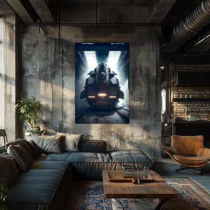 Diesel Train Poster – Aeternum Custos | Awe-Inspiring Wall Art for Sci-Fi & Fantasy Train Enthusiasts | Unique and Exclusive Artwork