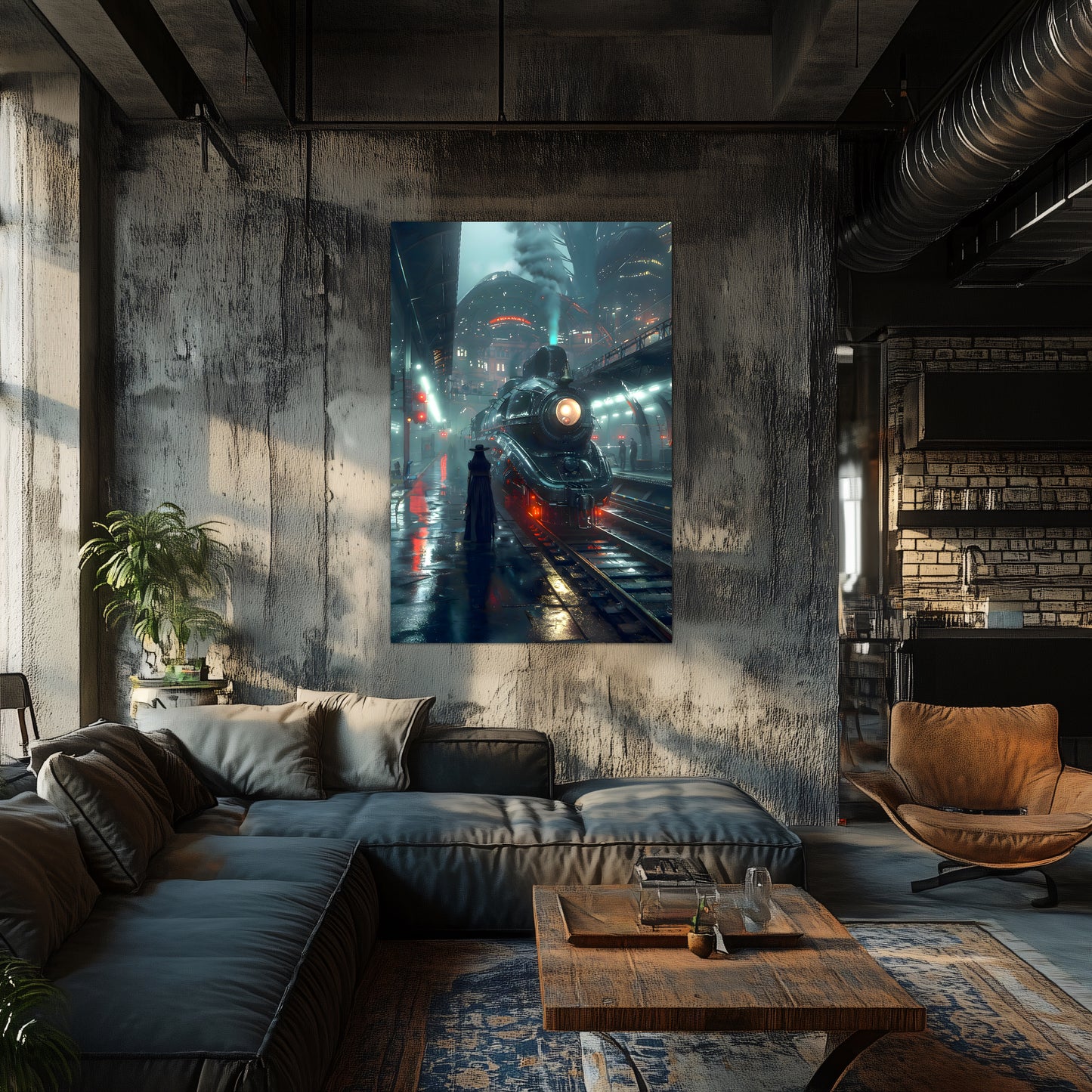 Dystopia Train Poster – Solarwind Express | Awe-Inspiring Wall Art for Sci-Fi & Fantasy Train Enthusiasts | Unique and Exclusive Artwork