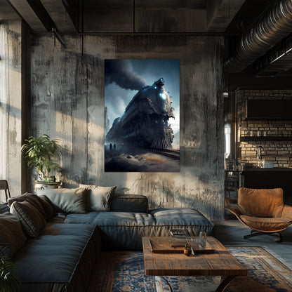 Dystopia Train Poster – Titanforge Paladin | Awe-Inspiring Wall Art for Sci-Fi & Fantasy Train Enthusiasts | Unique and Exclusive Artwork