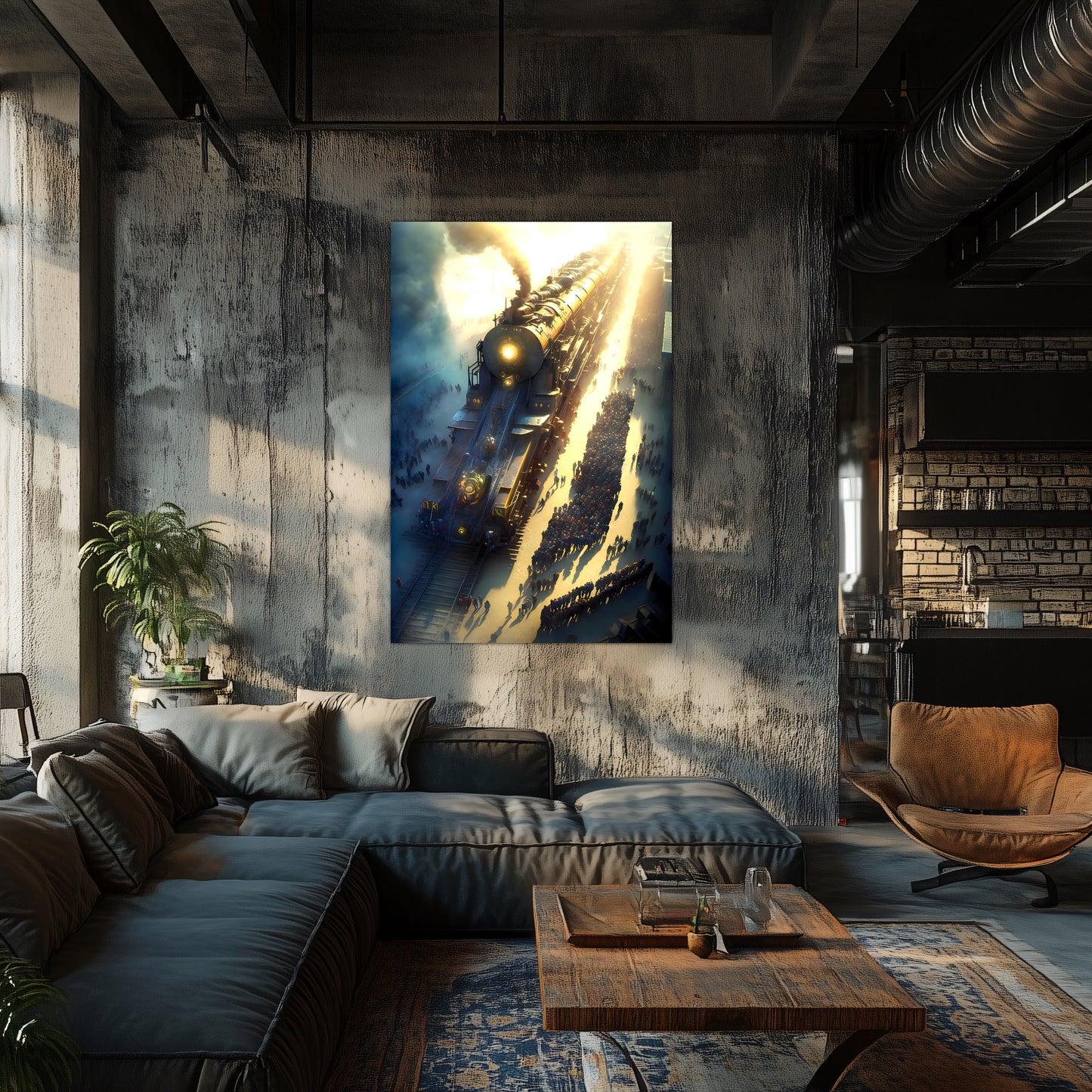 Steampunk Train Poster – Behemoth Boy | Awe-Inspiring Wall Art for Sci-Fi & Fantasy Train Enthusiasts | Unique and Exclusive Artwork