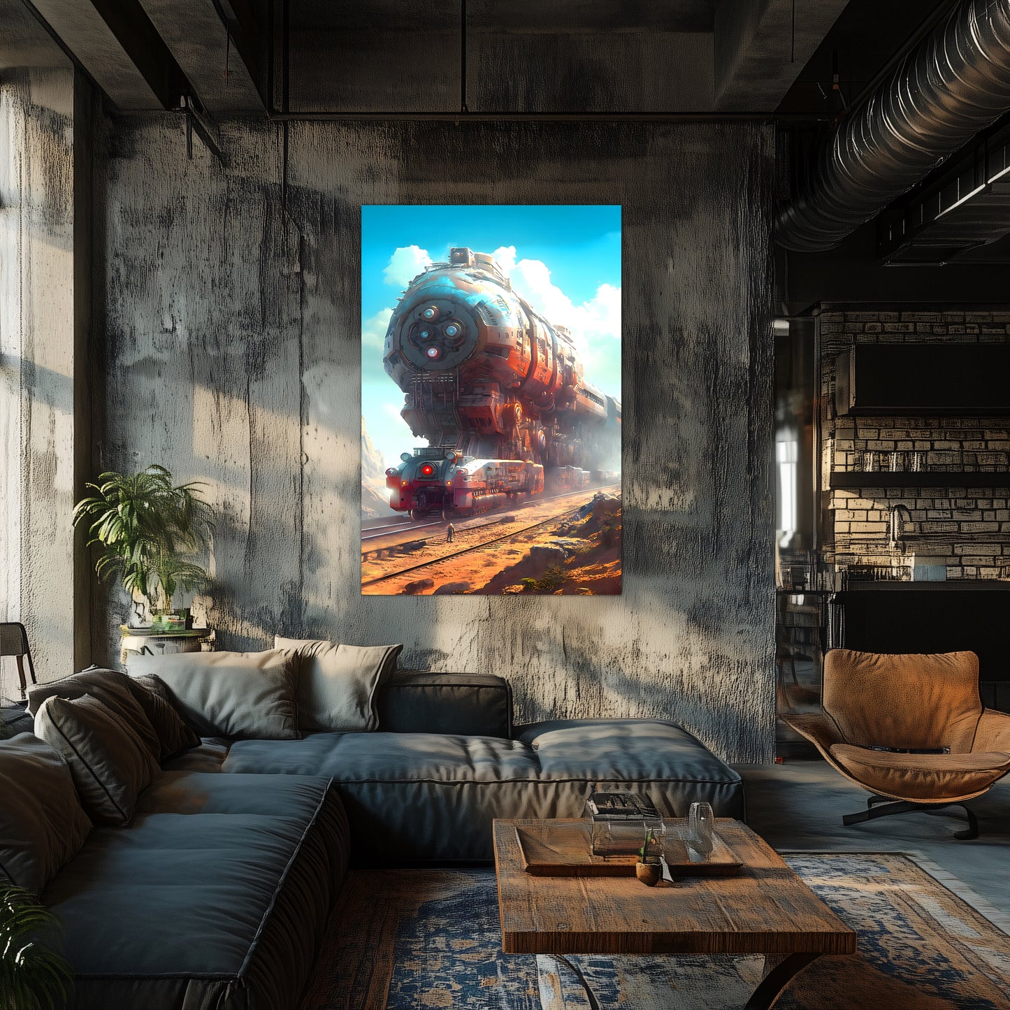 Post-Apocalyptic Train Poster – Arcanum Carrier | Awe-Inspiring Wall Art for Sci-Fi & Fantasy Train Enthusiasts | Unique and Exclusive Artwork