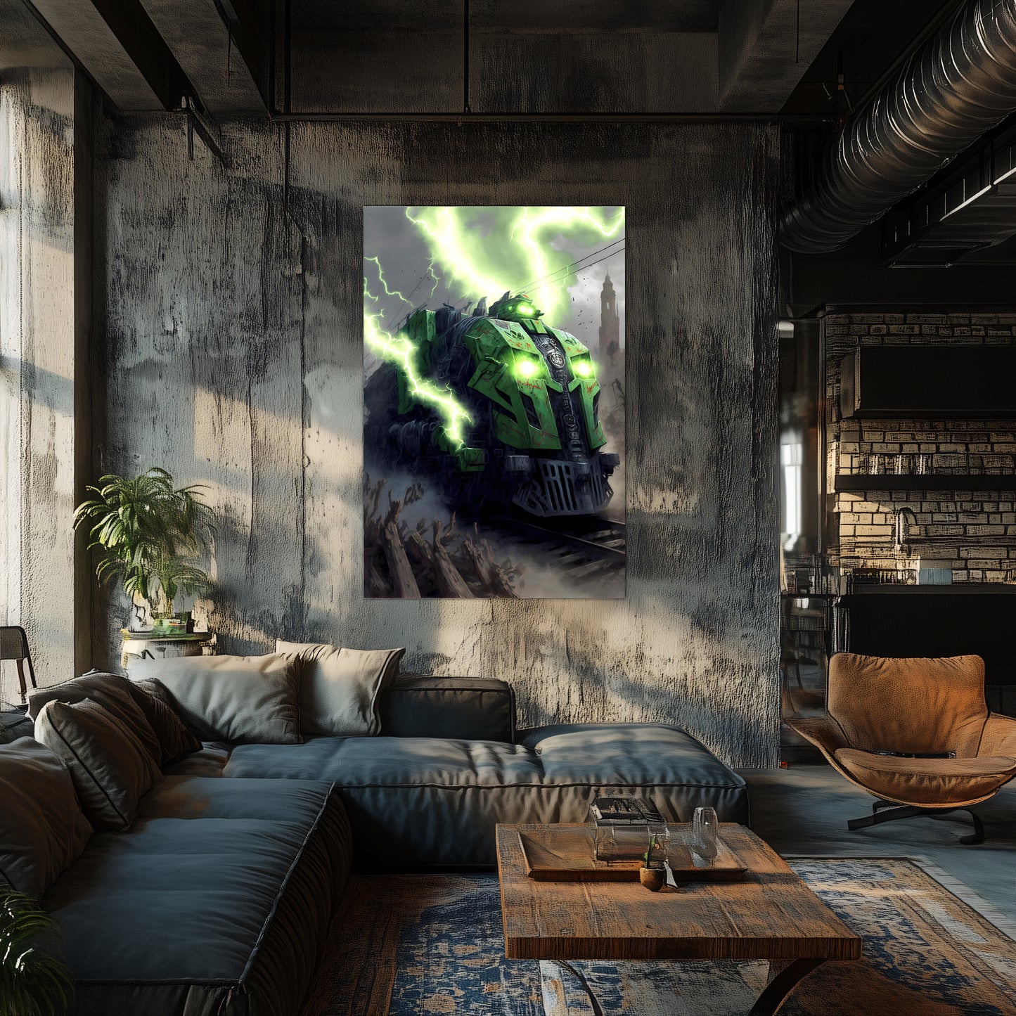 Zombie Train Poster – Shadowbane Revenant | Awe-Inspiring Wall Art for Sci-Fi & Fantasy Train Enthusiasts | Unique and Exclusive Artwork