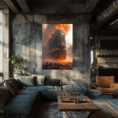 Wasteland Train Poster – Exodus Beta | Awe-Inspiring Wall Art for Sci-Fi & Fantasy Train Enthusiasts | Unique and Exclusive Artwork