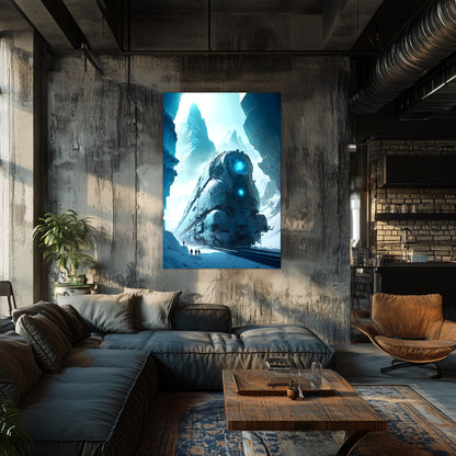 Post-Apocalyptic Train Poster – Icebreaker | Awe-Inspiring Wall Art for Sci-Fi & Fantasy Train Enthusiasts | Unique and Exclusive Artwork