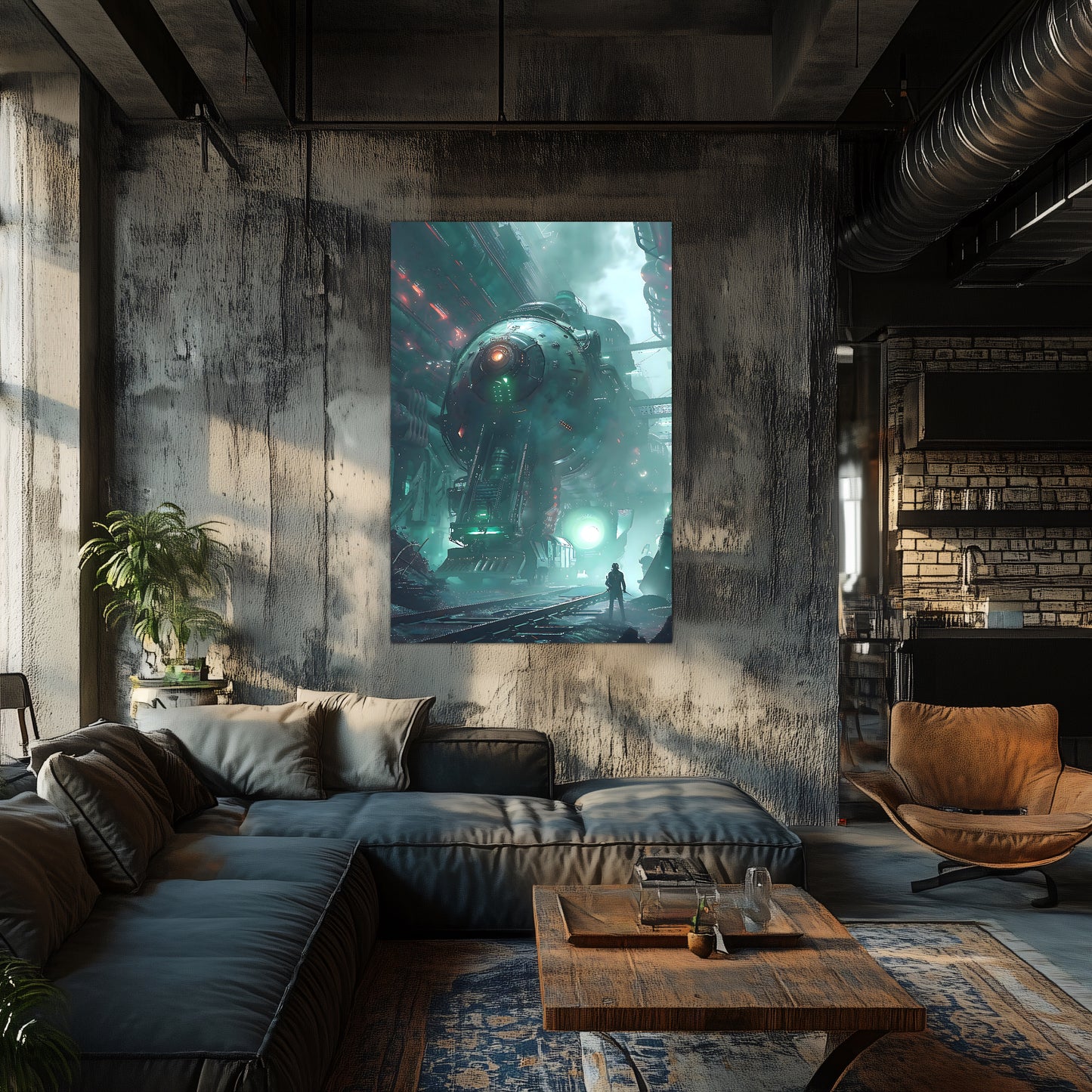 Cyberpunk Train Poster – Epitome One | Awe-Inspiring Wall Art for Sci-Fi & Fantasy Train Enthusiasts | Unique and Exclusive Artwork