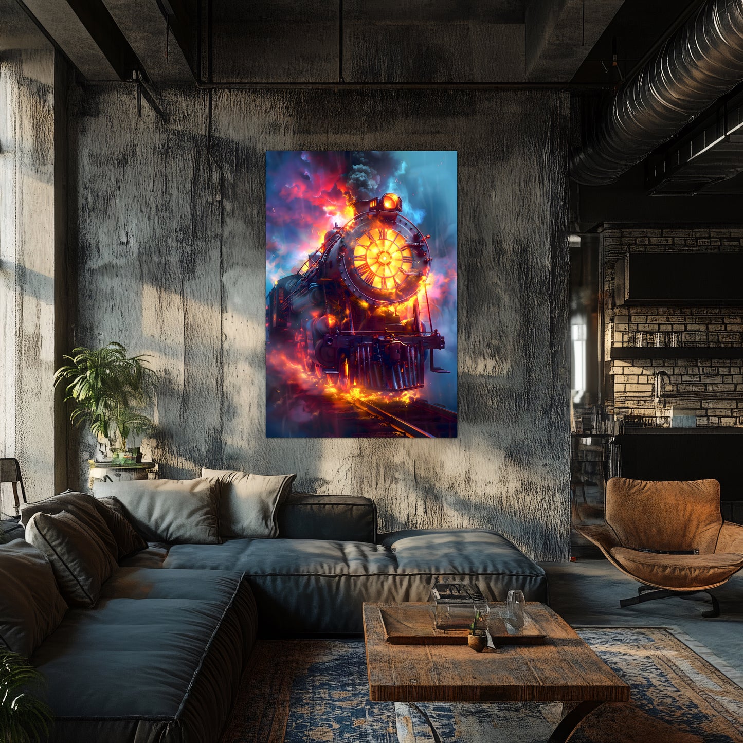 Steampunk Train Poster – Eternal Engine | Awe-Inspiring Wall Art for Sci-Fi & Fantasy Train Enthusiasts | Unique and Exclusive Artwork