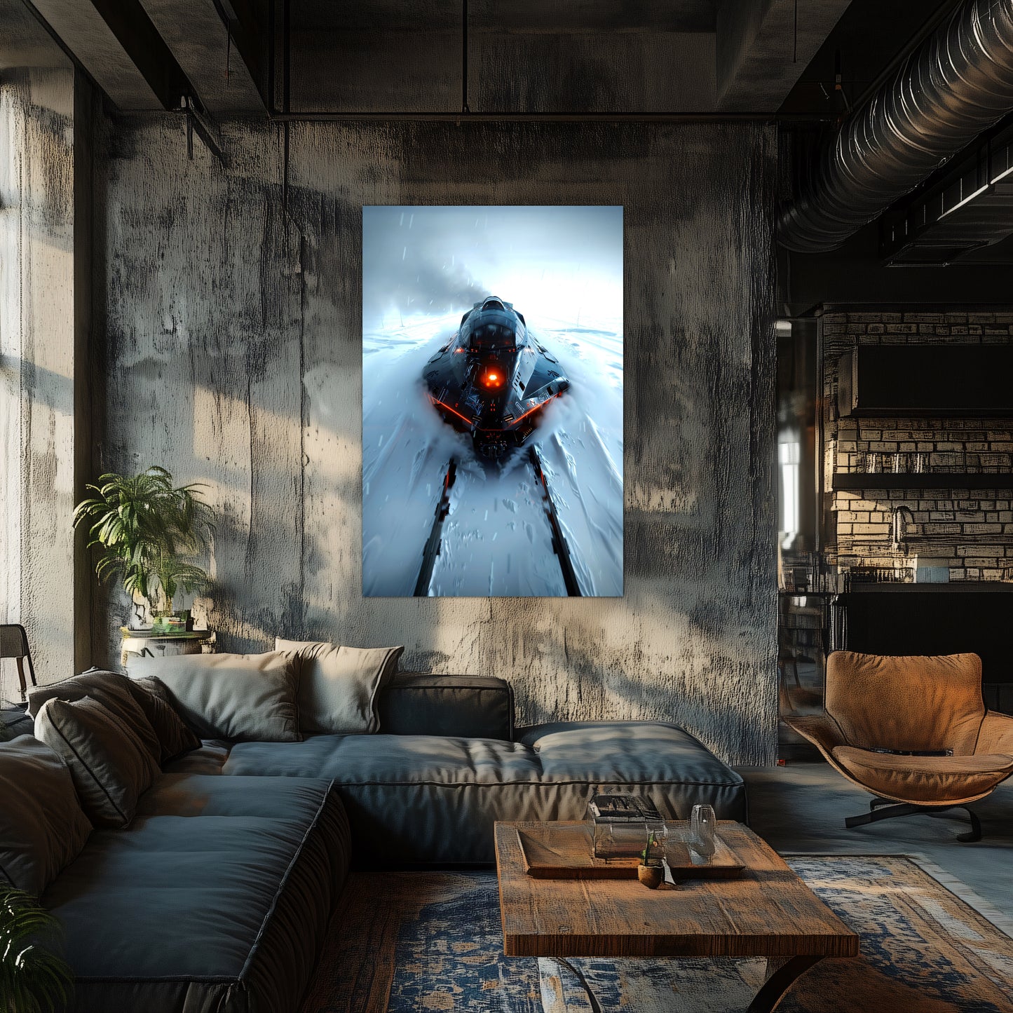 Cyberpunk Train Poster – The Demon's Dagger | Awe-Inspiring Wall Art for Sci-Fi & Fantasy Train Enthusiasts | Unique and Exclusive Artwork