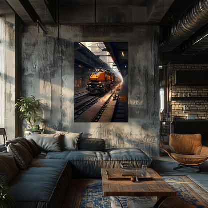 Diesel Train Poster – Blazerush Hauler | Awe-Inspiring Wall Art for Sci-Fi & Fantasy Train Enthusiasts | Unique and Exclusive Artwork