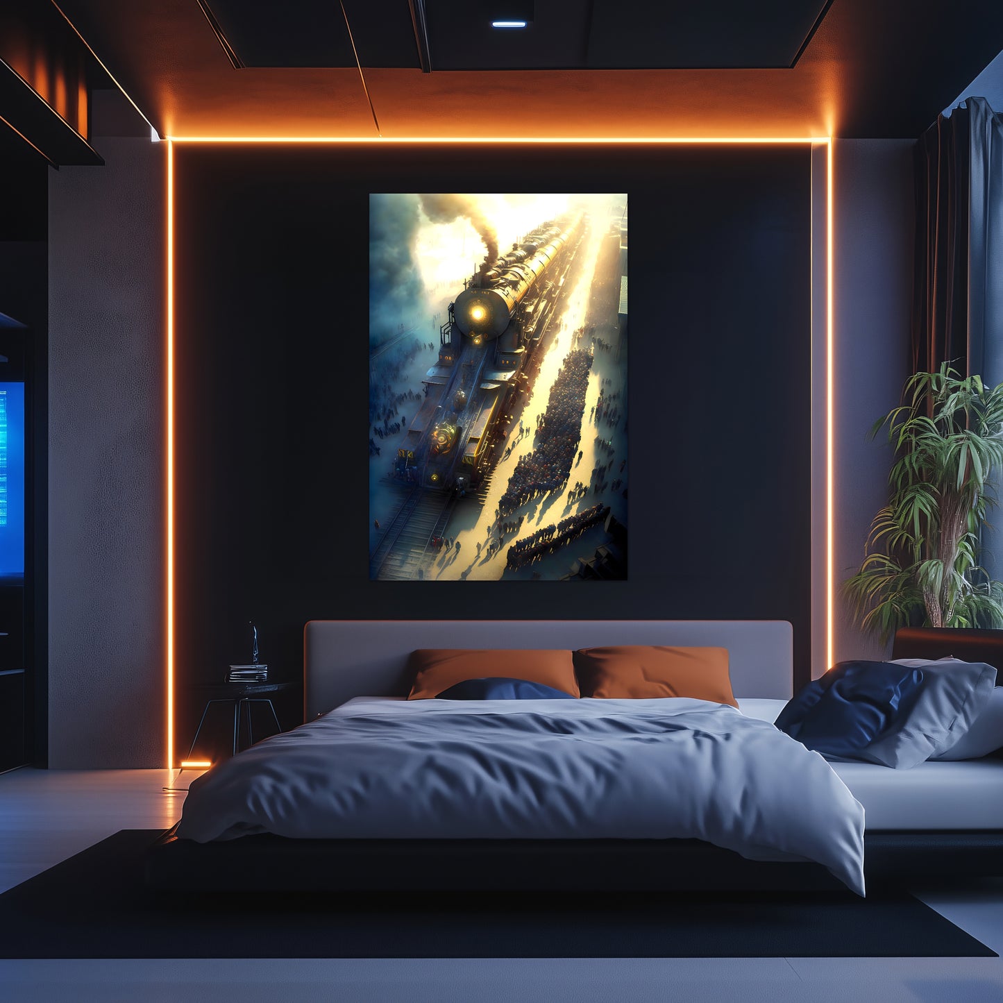 Steampunk Train Poster – Behemoth Boy | Awe-Inspiring Wall Art for Sci-Fi & Fantasy Train Enthusiasts | Unique and Exclusive Artwork