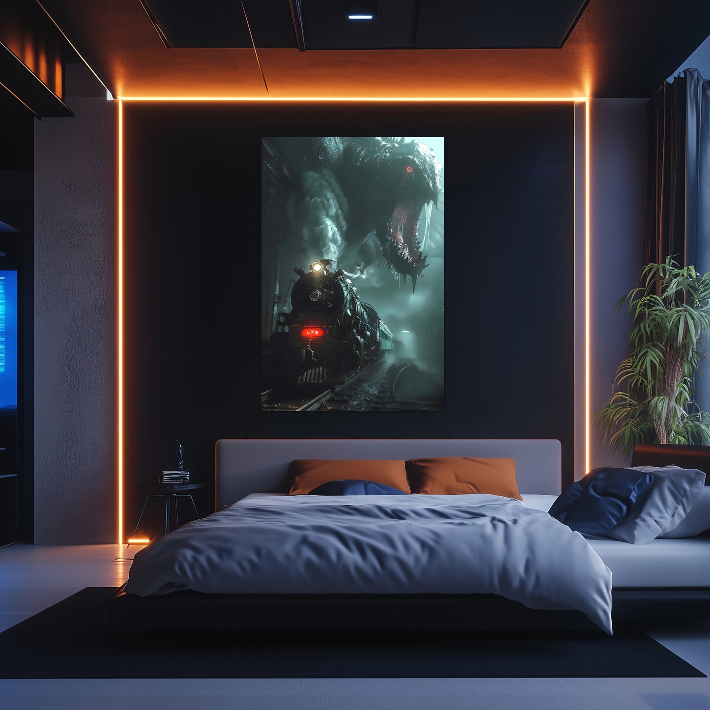 Fantasy Train Poster – Dragonbane Express | Awe-Inspiring Wall Art for Sci-Fi & Fantasy Train Enthusiasts | Unique and Exclusive Artwork