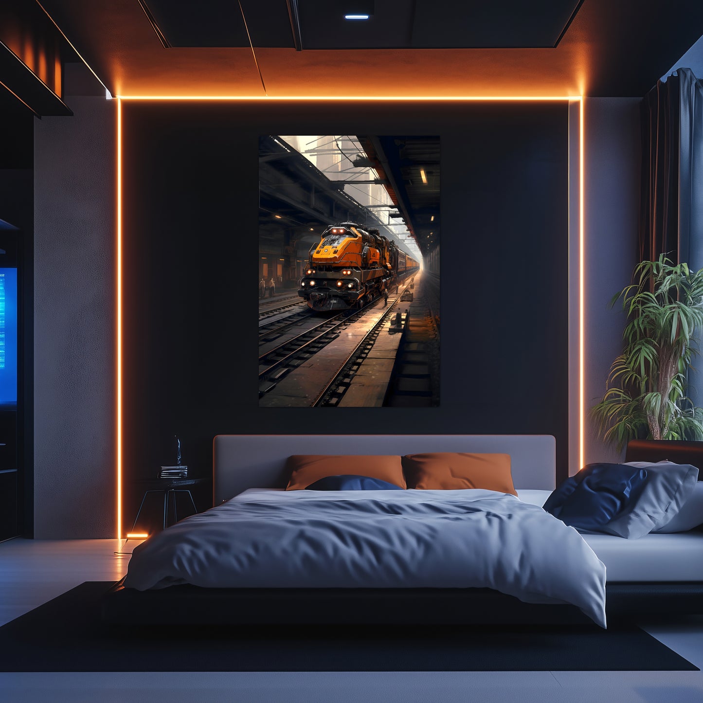 Diesel Train Poster – Blazerush Hauler | Awe-Inspiring Wall Art for Sci-Fi & Fantasy Train Enthusiasts | Unique and Exclusive Artwork