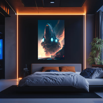 Cyberpunk Train Poster – Hyperion Elysian Metrocore | Awe-Inspiring Wall Art for Sci-Fi & Fantasy Train Enthusiasts | Unique and Exclusive Artwork