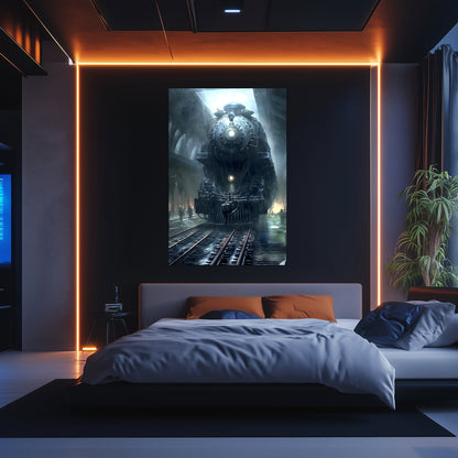 Dystopia Train Poster – SPX 4449 | Awe-Inspiring Wall Art for Sci-Fi & Fantasy Train Enthusiasts | Unique and Exclusive Artwork