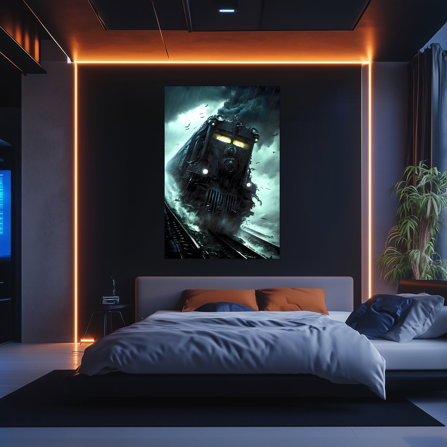Zombie Train Poster – The Grim Hauler | Awe-Inspiring Wall Art for Sci-Fi & Fantasy Train Enthusiasts | Unique and Exclusive Artwork