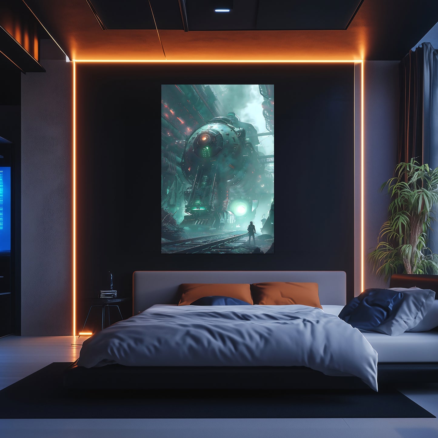 Cyberpunk Train Poster – Epitome One | Awe-Inspiring Wall Art for Sci-Fi & Fantasy Train Enthusiasts | Unique and Exclusive Artwork