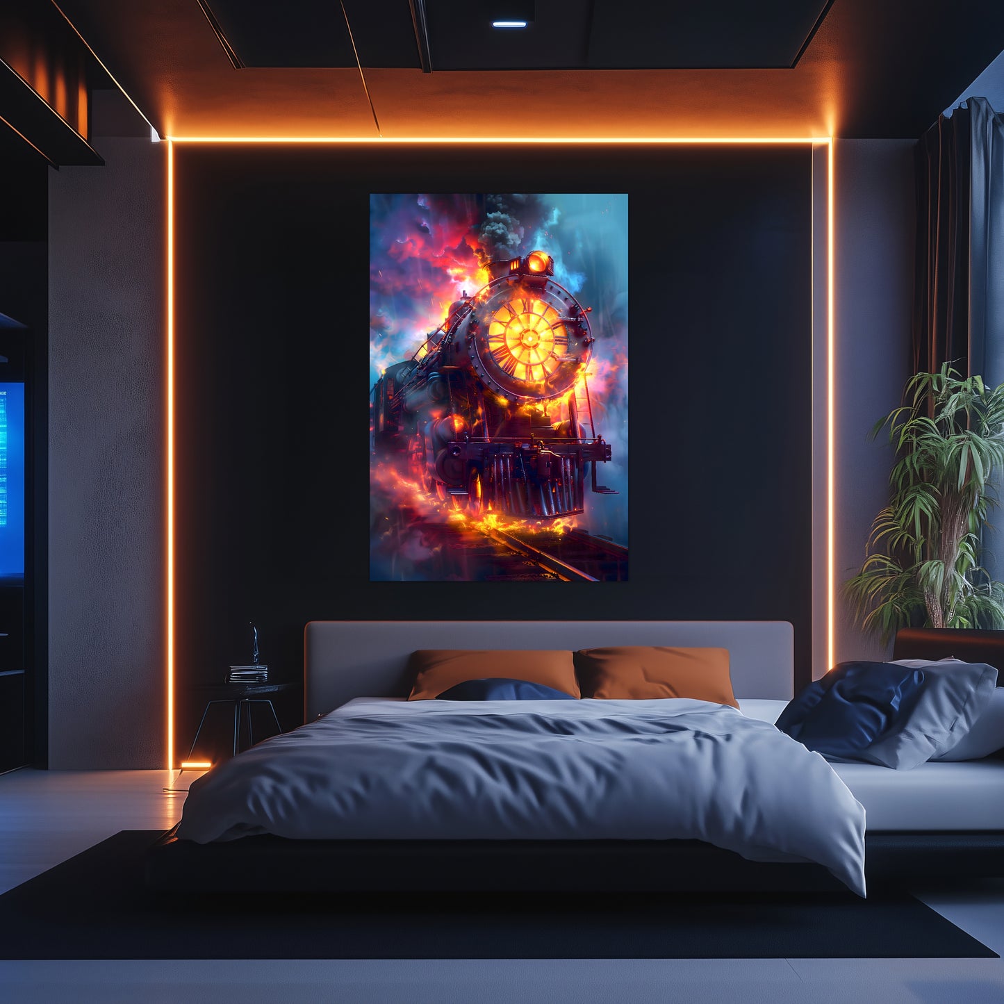 Steampunk Train Poster – Eternal Engine | Awe-Inspiring Wall Art for Sci-Fi & Fantasy Train Enthusiasts | Unique and Exclusive Artwork