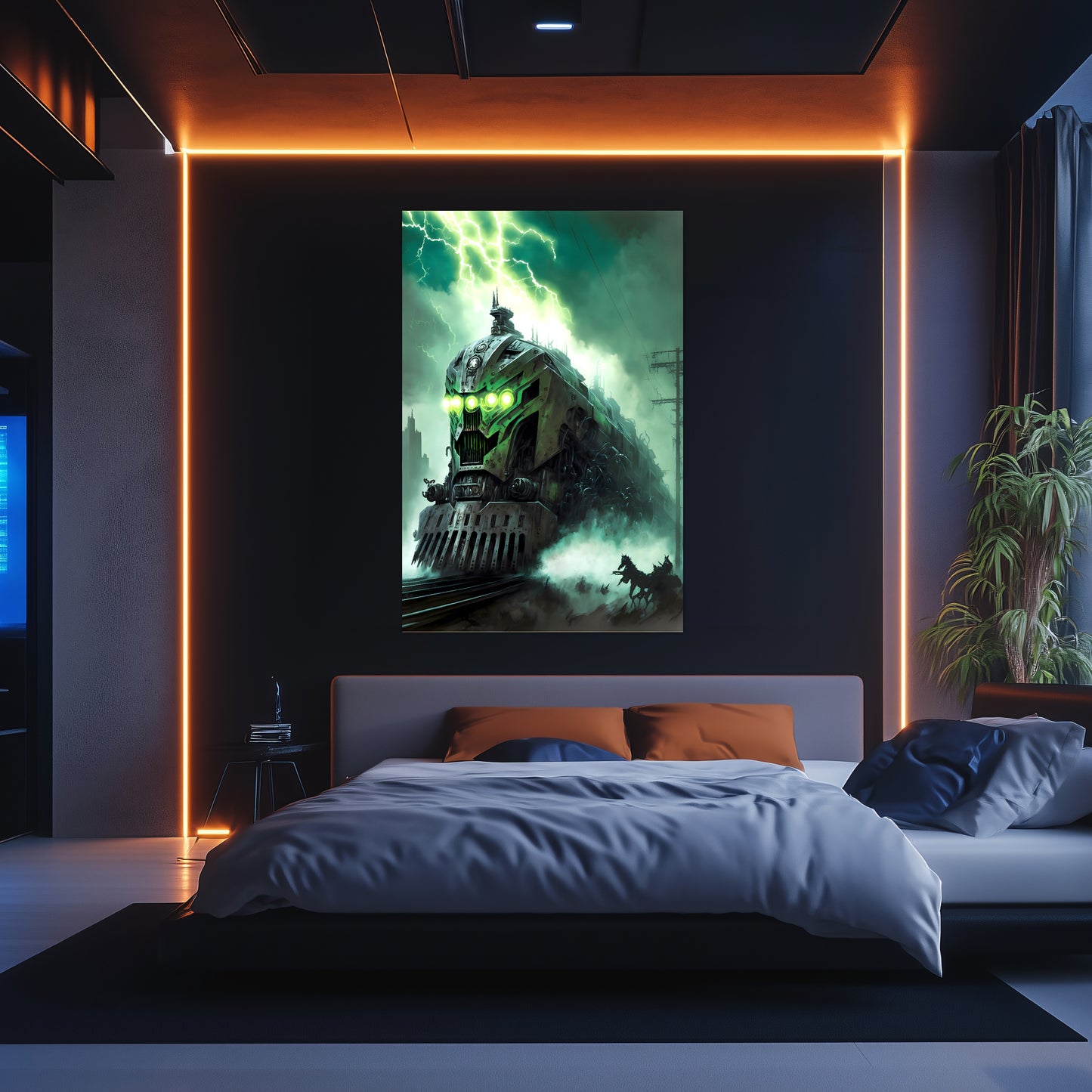 Zombie Train Poster – Hellforge Executor | Awe-Inspiring Wall Art for Sci-Fi & Fantasy Train Enthusiasts | Unique and Exclusive Artwork