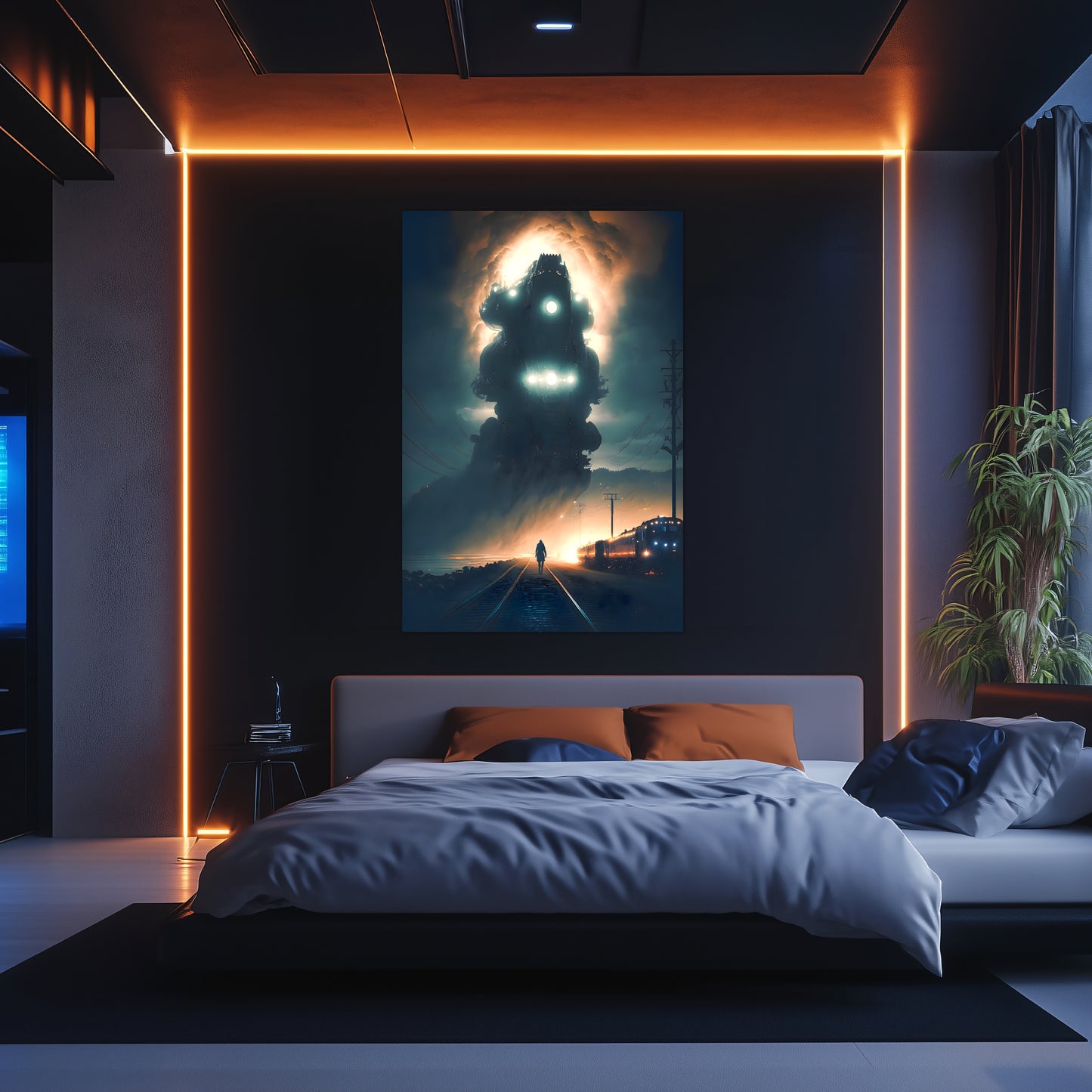 Post-Apocalyptic Train Poster – The Unyielding Monolith | Awe-Inspiring Wall Art for Sci-Fi & Fantasy Train Enthusiasts | Unique and Exclusive Artwork