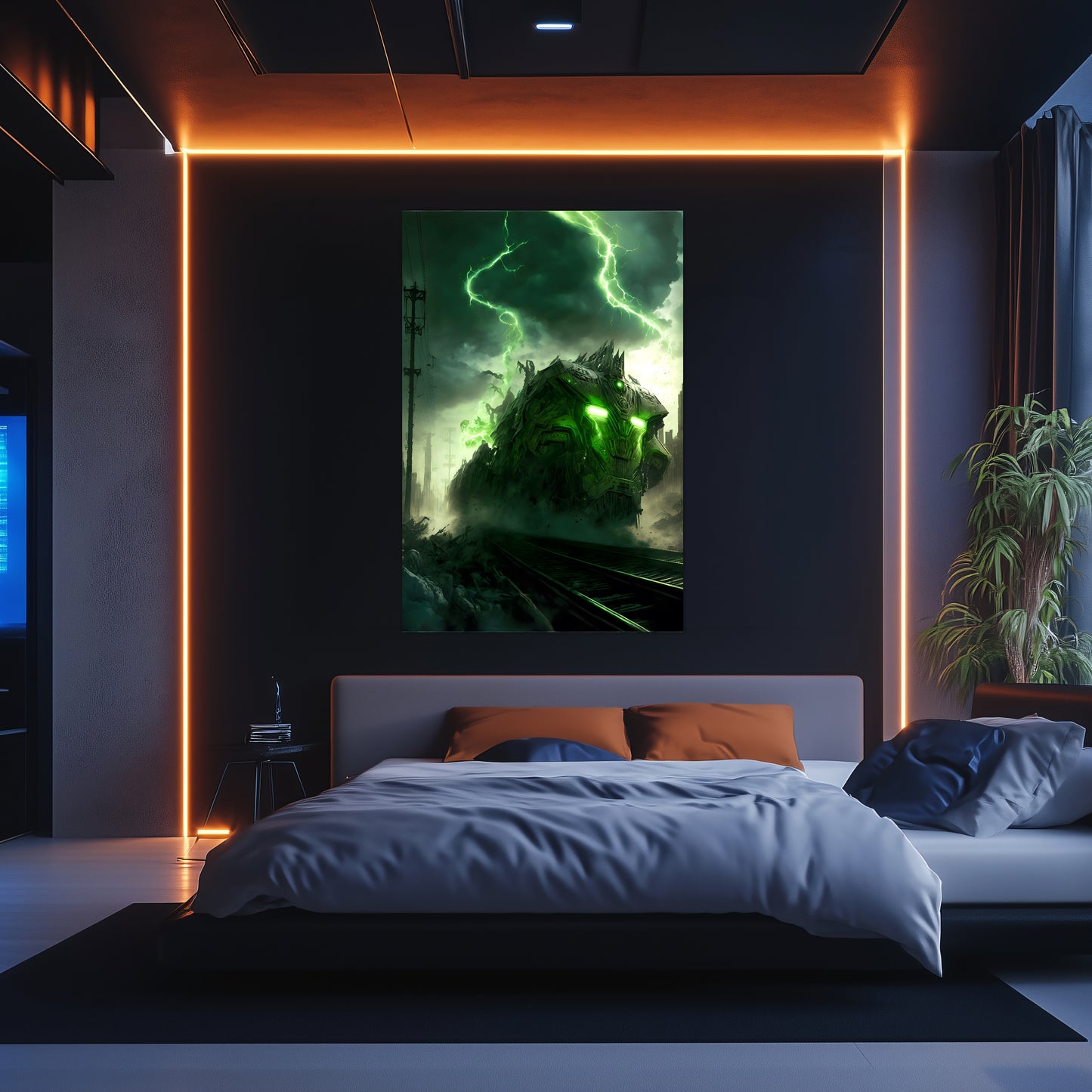 Zombie Train Poster – Wraithstorm Oppressor | Awe-Inspiring Wall Art for Sci-Fi & Fantasy Train Enthusiasts | Unique and Exclusive Artwork