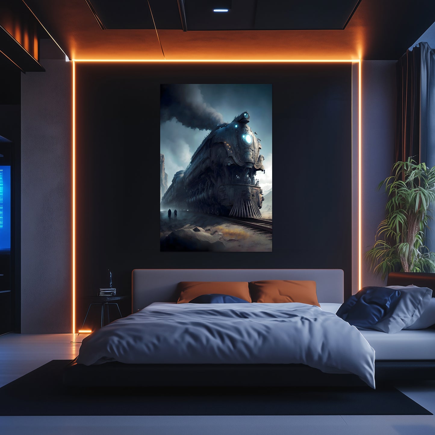 Dystopia Train Poster – Titanforge Paladin | Awe-Inspiring Wall Art for Sci-Fi & Fantasy Train Enthusiasts | Unique and Exclusive Artwork