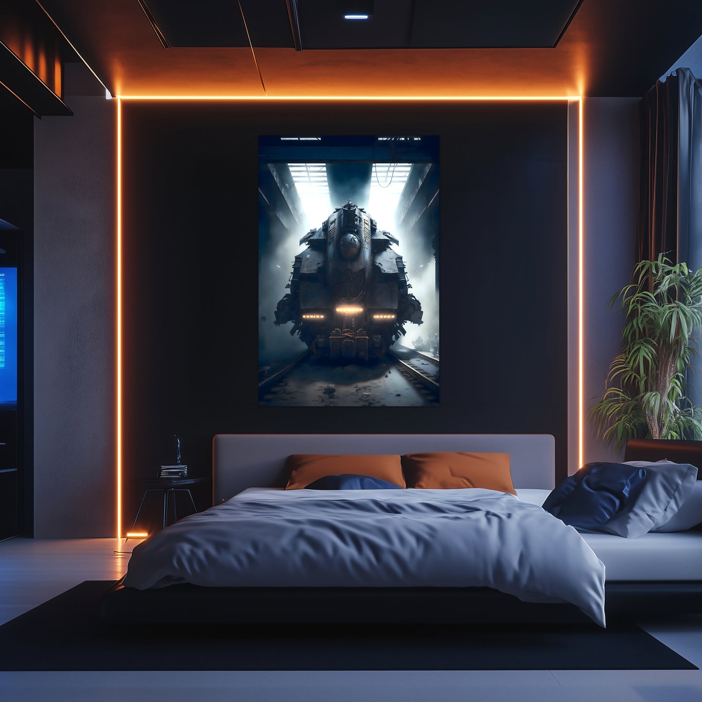 Diesel Train Poster – Aeternum Custos | Awe-Inspiring Wall Art for Sci-Fi & Fantasy Train Enthusiasts | Unique and Exclusive Artwork