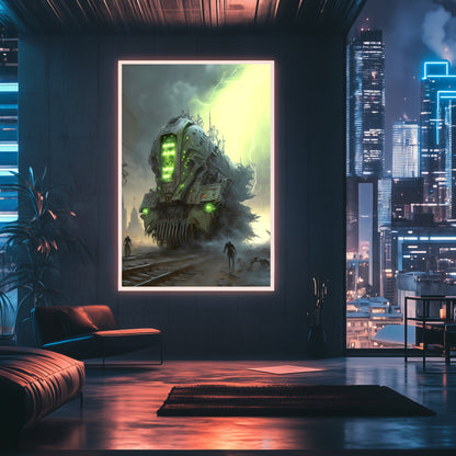 Zombie Train Poster – The Wraithcore Necrohauler | Awe-Inspiring Wall Art for Sci-Fi & Fantasy Train Enthusiasts | Unique and Exclusive Artwork